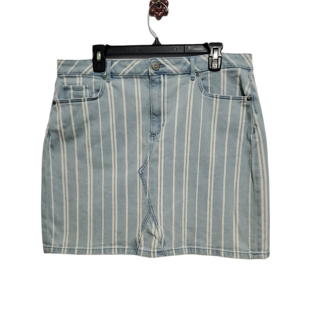 Loft Striped Demin Skirt